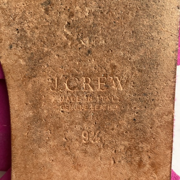 J. Crew Suede Leather Upper and Sole Made in Italy Size 9.5 Sandal Berry Color - Picture 8 of 11